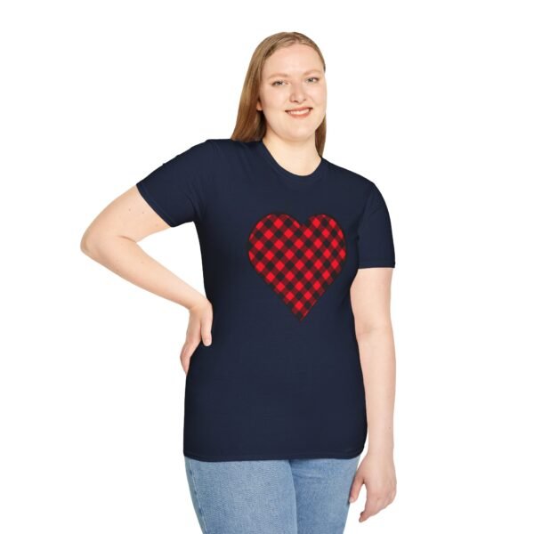 Plaid Heart Unisex Soft style T-Shirt - Image 4