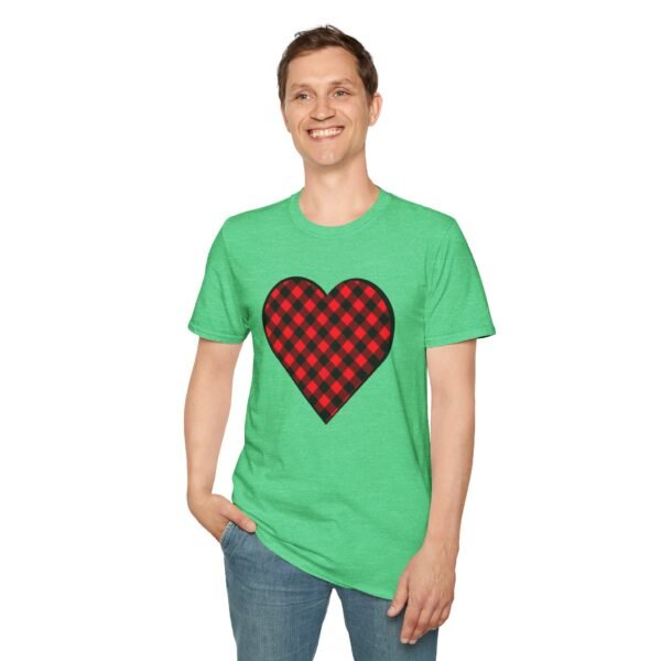 Plaid Heart Unisex Soft style T-Shirt - Image 5