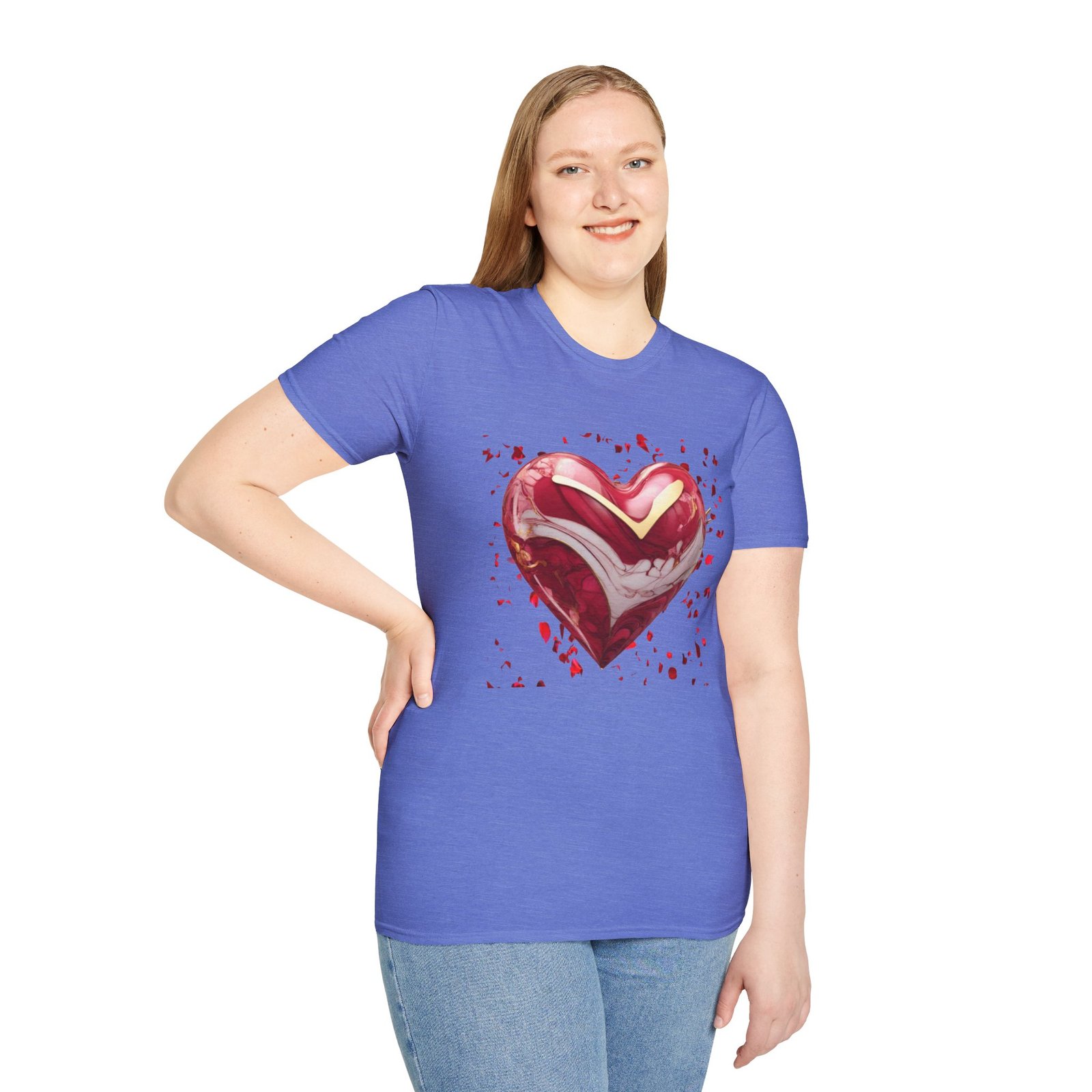 3D Heart Unisex Softstyle T-Shirt