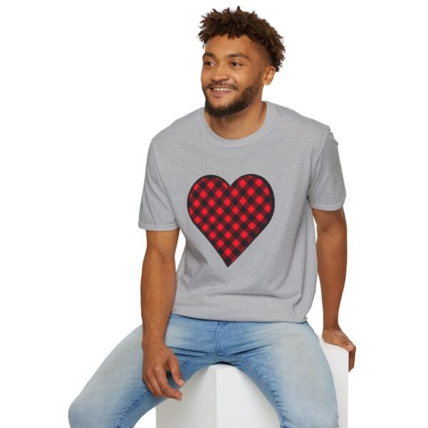 Plaid Heart Unisex Soft style T-Shirt - Image 3